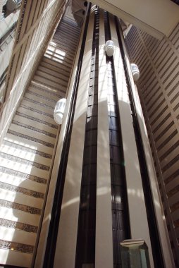 Elevators inside skyscraper clipart