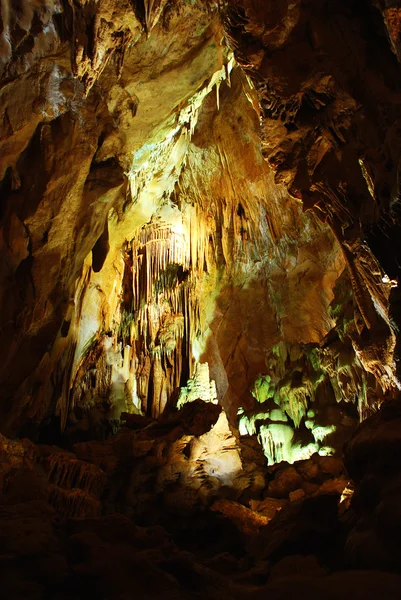 Stalagmites in stone cave — Stock Photo, Image