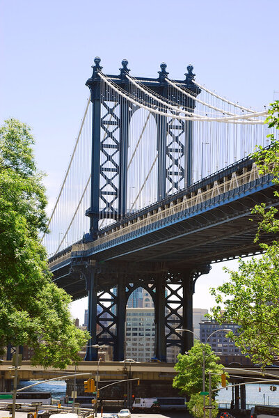 Fragment of Manhattan Bridge in New York