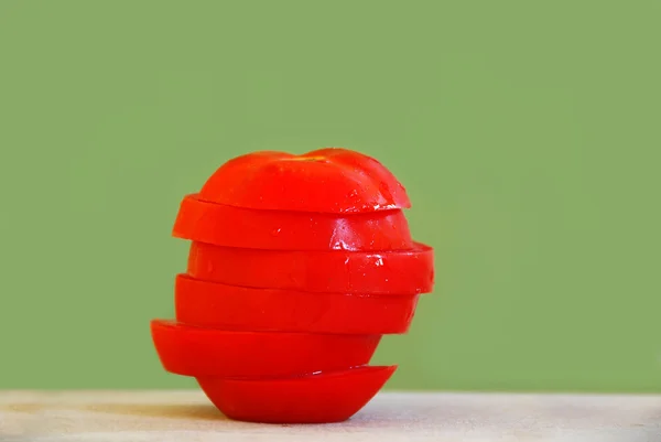 Tomatenscheiben stapeln sich — Stockfoto