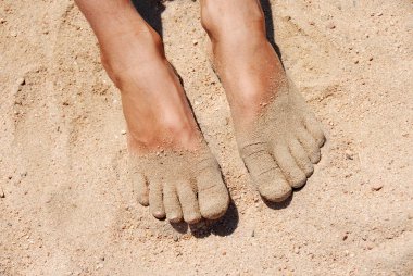 Feet in sand clipart