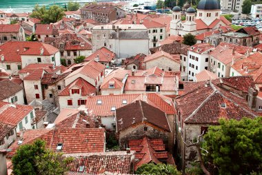 Red roofs of Kotor clipart