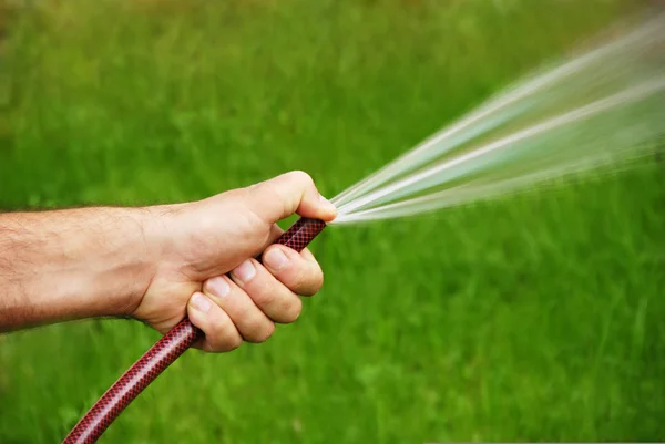 Watering grass — Stock Photo, Image