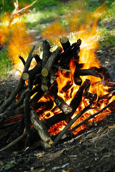 Hořící oheň — Stock fotografie