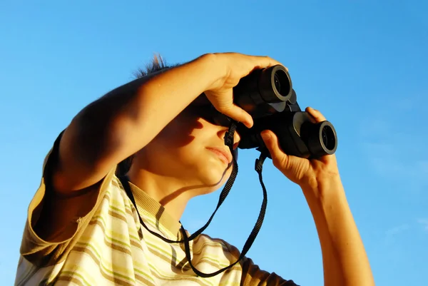 stock image Boy with binoculars