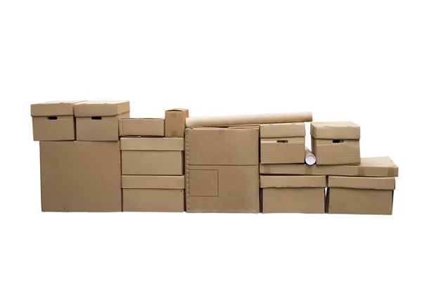 Brown different cardboard boxes — Stock Photo, Image