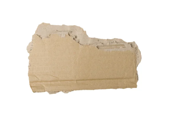 Pedazo de cartón sobre fondo blanco — Foto de Stock