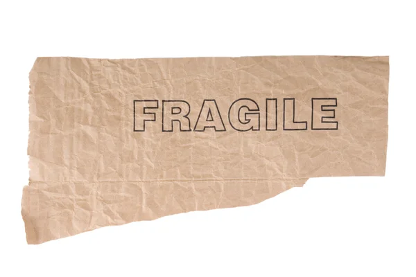 Grunge χαρτί με την εύθραυστη κείμενο — Φωτογραφία Αρχείου