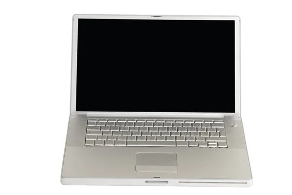 Gümüş laptop önden görünümü — Stok fotoğraf
