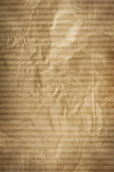 Karton buruşuk kahverengi kağıt dokusu — Stok fotoğraf