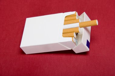 Closeup of packet cigarettes clipart