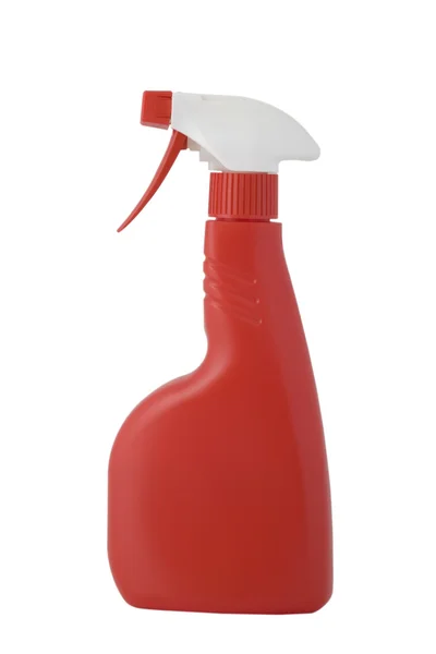Röd pulverizer, sprejflaska, rengöring spray — Stockfoto