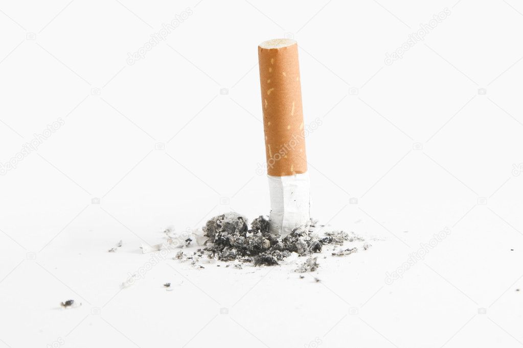 Cigarette but over white