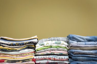 Color stacked clothes clipart