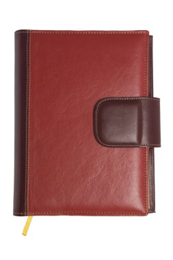 Blank red soft leather covered book clipart