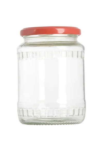 Piros fedéllel üres üveget — Stock Fotó