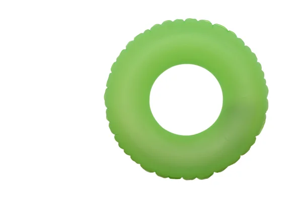 Zielony gumowy pierścień do basenu — Zdjęcie stockowe