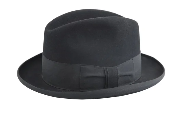 Black vintage hat, gentleman icon — Stock Photo, Image