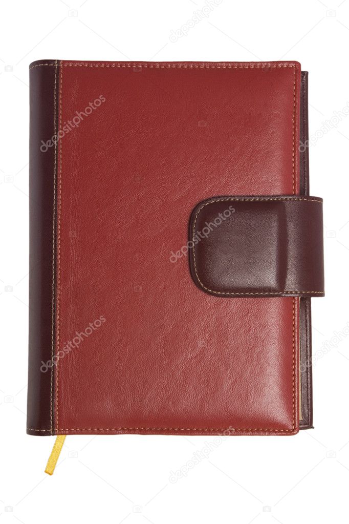 Blank red soft leather covered book