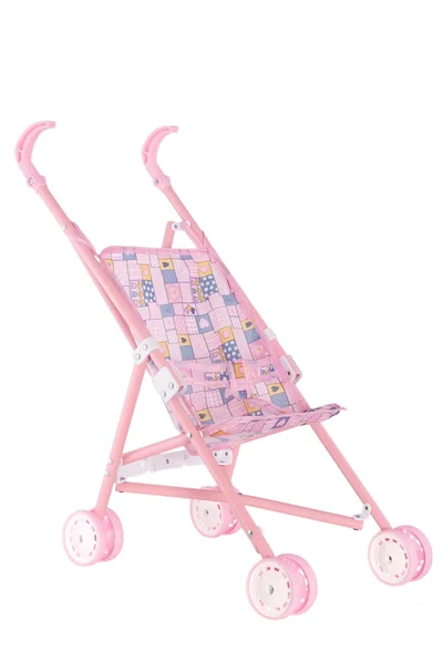 Rózsaszín baba babakocsi-kerékkel ellátott — Stock Fotó
