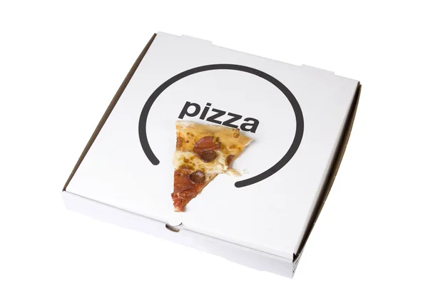 Pizza picante en caja de cartón — Foto de Stock
