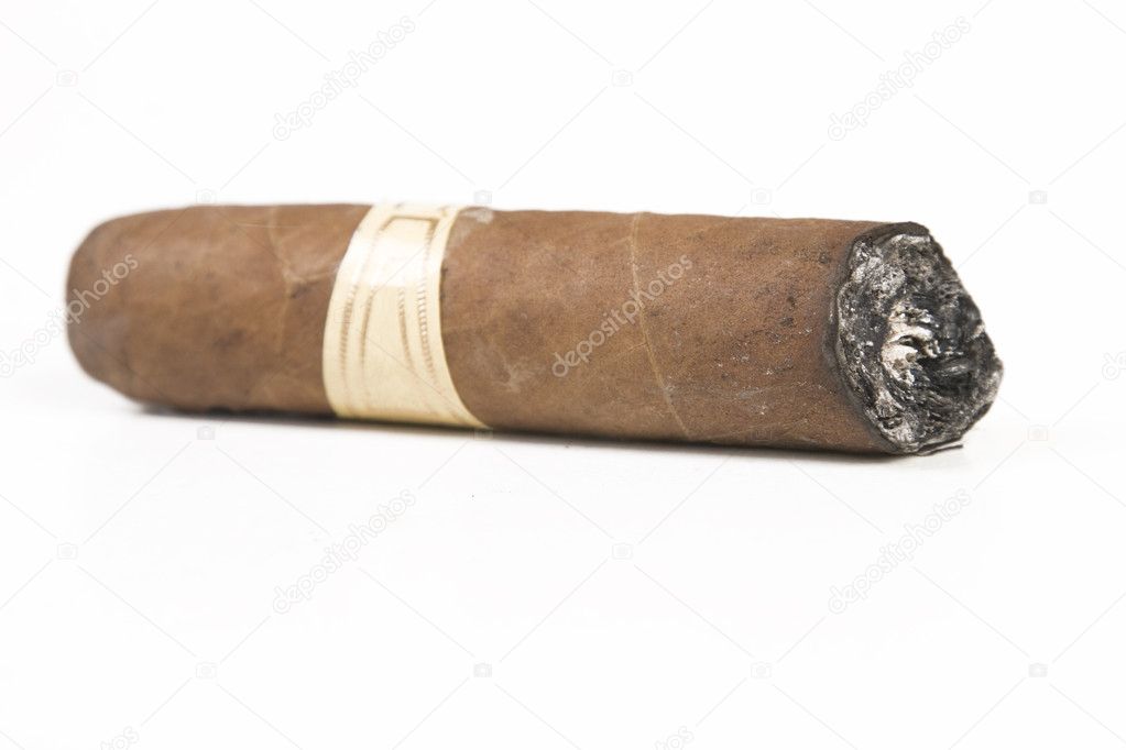 Havana brown cigar burned