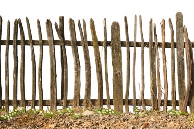 Old and rough wooden fence clipart