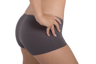 Sexy young woman in gray panties clipart