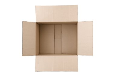 Open corrugated cardboard box clipart