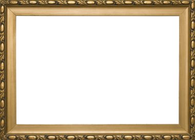 Wooden golden classic frame clipart