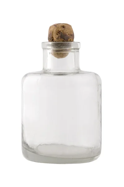 Маленька старовинна пляшка з коричневою пробкою — стокове фото