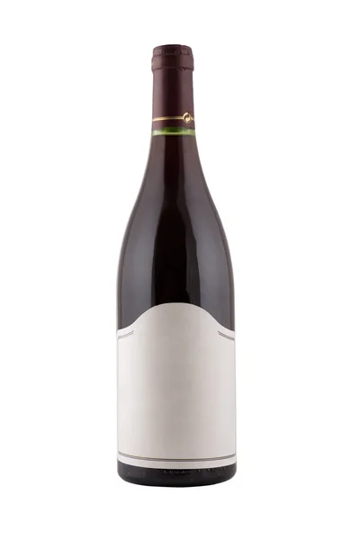 Bottiglia di vino verde con etichetta bianca — Foto Stock