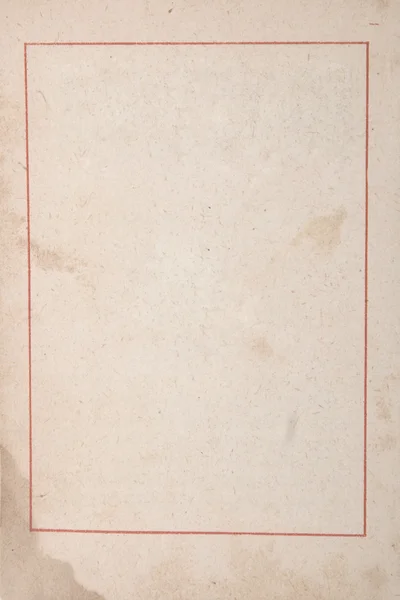 Papel antigo com marcas de idade e moldura vermelha — Fotografia de Stock