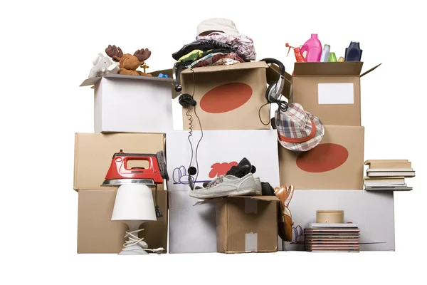 Transport cardboard boxes, relocation concept — Stock Photo, Image