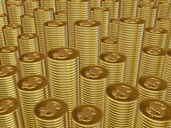 Columns of gold coins — Stock Photo, Image