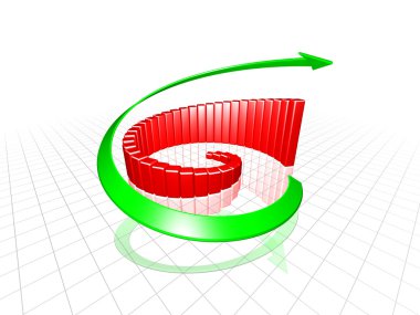 Helical growing chart with reflections clipart