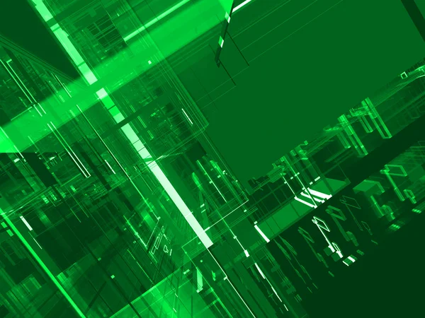 抽象绿色矩阵夜光背景 — 图库照片