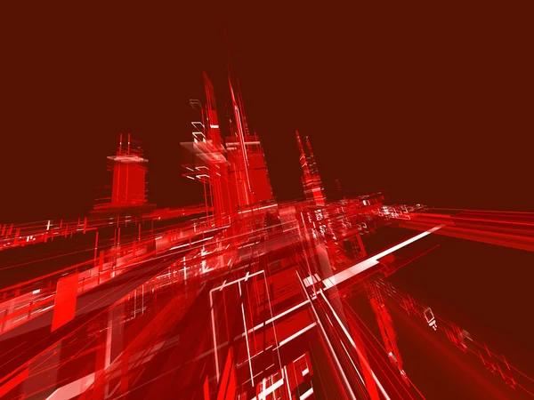Abstrato vermelho fundo luminoso urbano — Fotografia de Stock