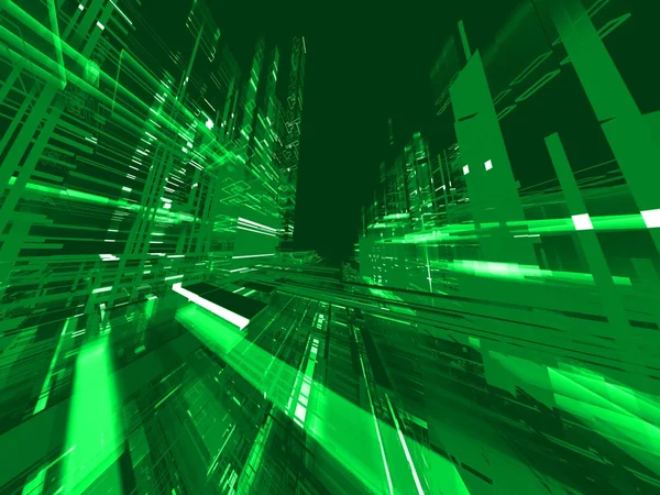 Абстрактный зеленый матричный светящийся фон — стоковое фото