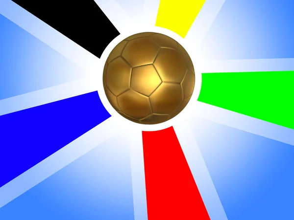 Fondo de pelota de fútbol dorado — Foto de Stock