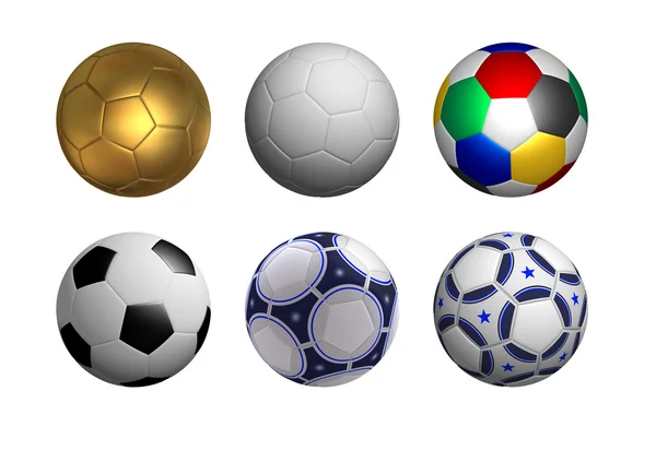 Set of soccer balls — Stock Photo, Image