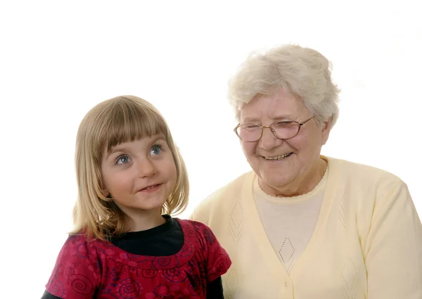 おばあちゃんと孫娘 — ストック写真