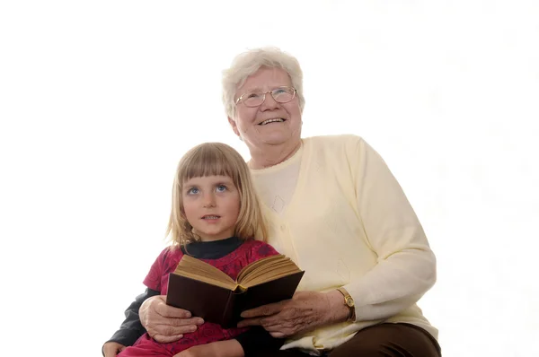 おばあちゃんと孫娘 — ストック写真
