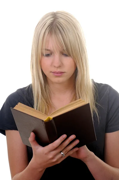 Młoda kobieta z książką — Zdjęcie stockowe