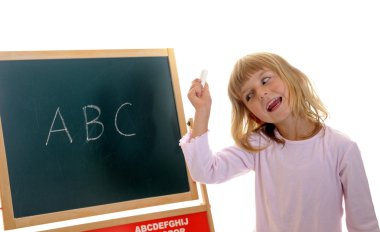 Little girl and ABC clipart