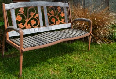 Iron and Wood bench clipart