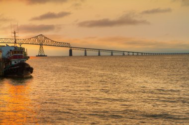 Columbia Bridge Sunset clipart