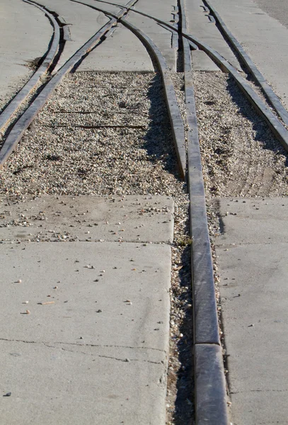 Railroad tracks kromme — Stockfoto