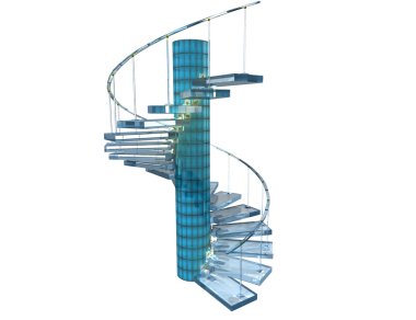 Blue glass stairway clipart