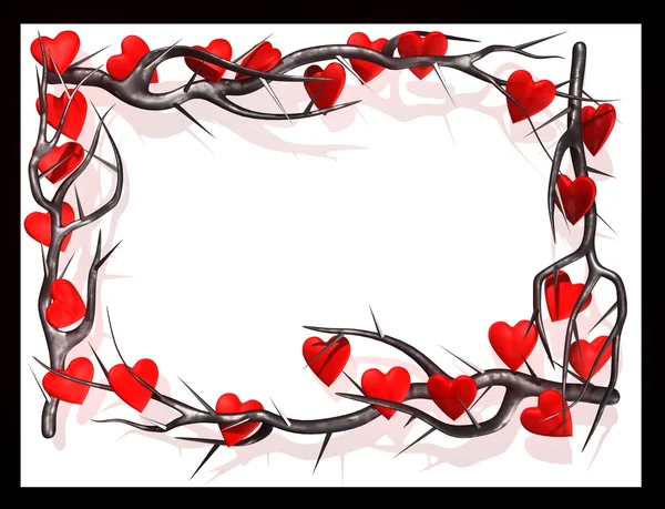 Hearts burs frame — Stock Photo, Image